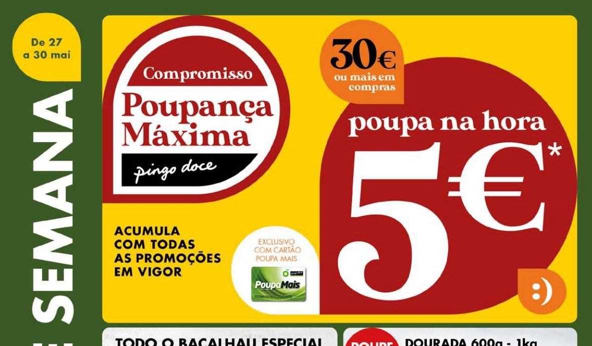 ANTEVISÃO: Pingo Doce dá €5 na hora em compras de €30